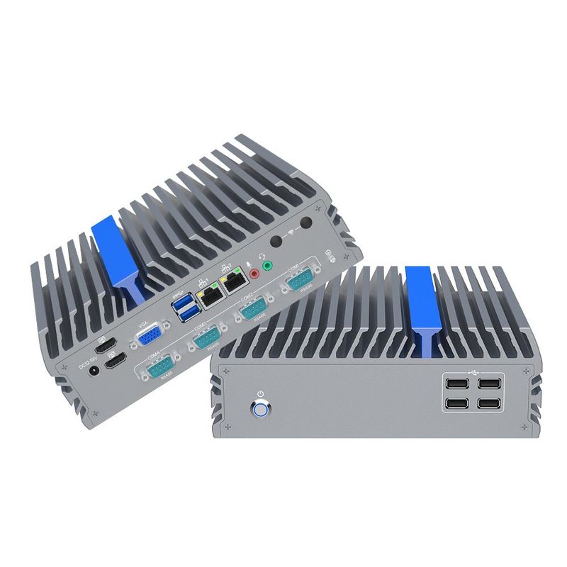 X86 Fanless Industrial Computer 12th Independent Core I7 I5 I3 2 Rs232 8 Usb 64 GB