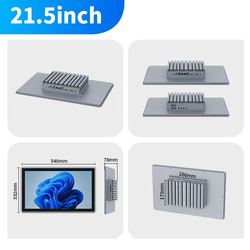 21.5 Inch Industrial All In One Computer With Capacitive Touch Display and Wide Temperature Support in Full Aluminum Alloy