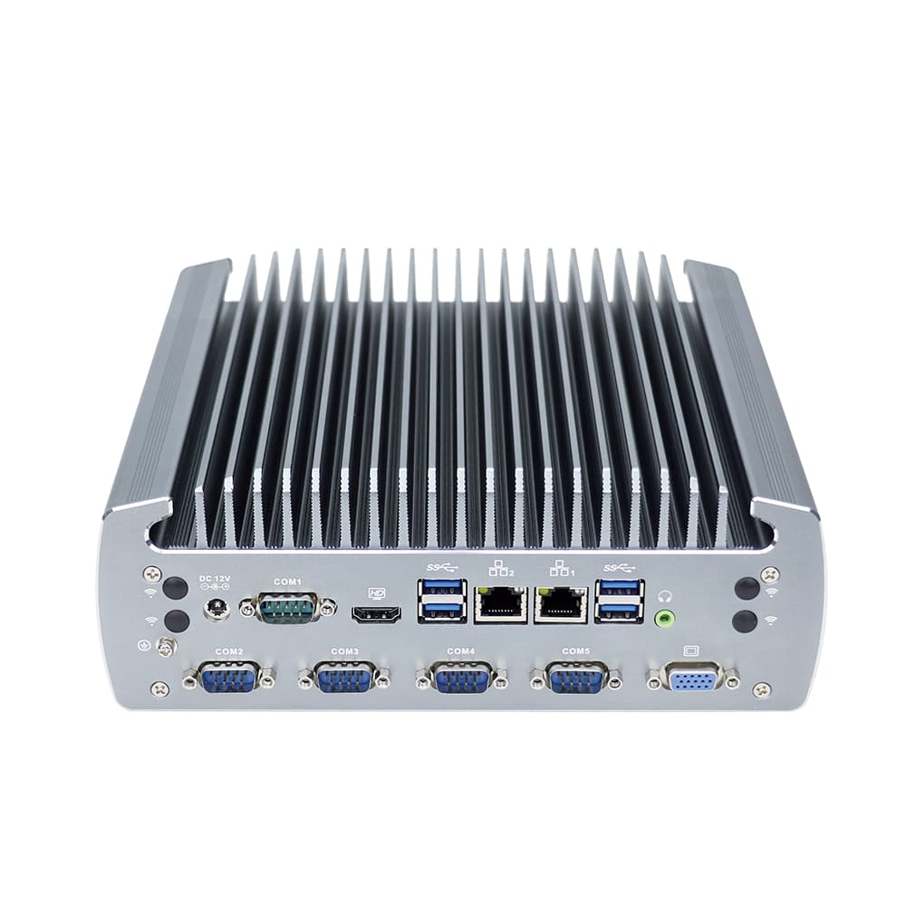 Intel Core i7 Fanless Rugged Industrial Computer with 6 COM Ports and Wide Voltage Support