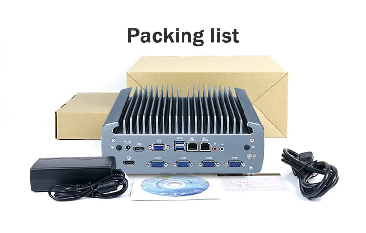 Packing lise of fanless industrial deaktop PC