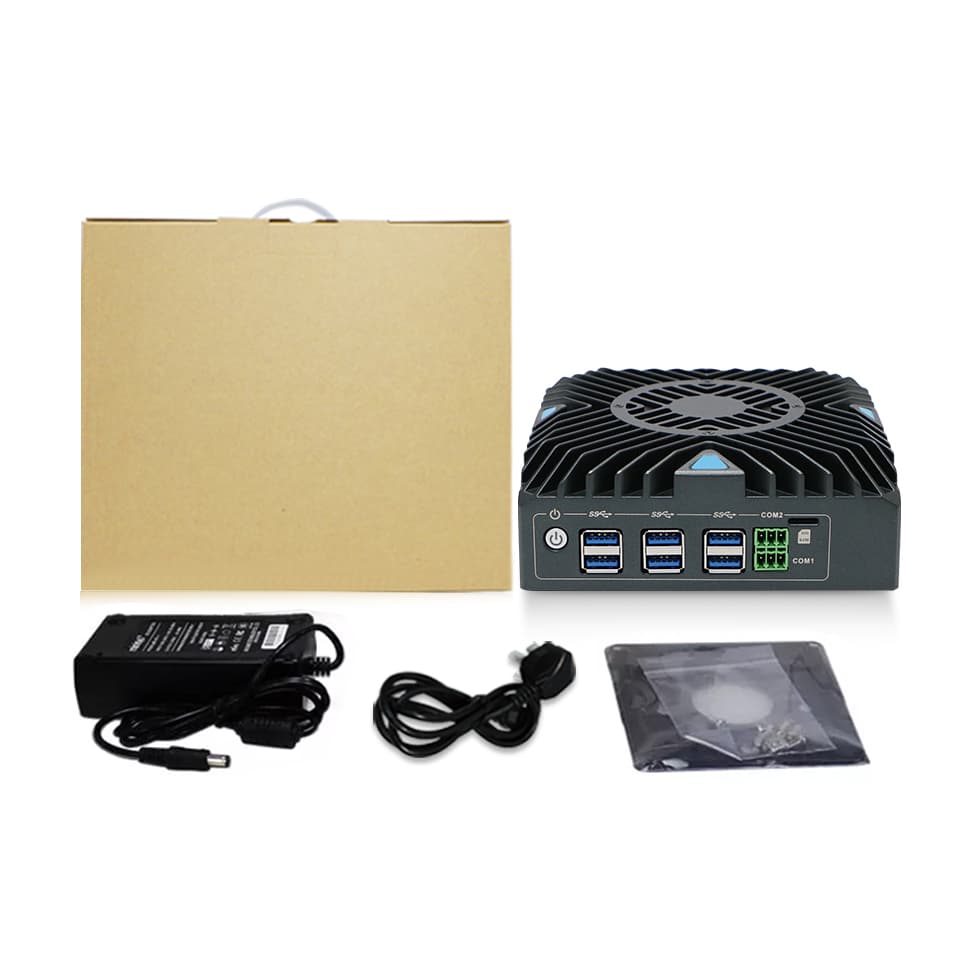 Multi-LAN Fanless Industrial Linux Computer Intel 10th Gen i7 RAID 0/1 Data Redundancy Compact AGV PC