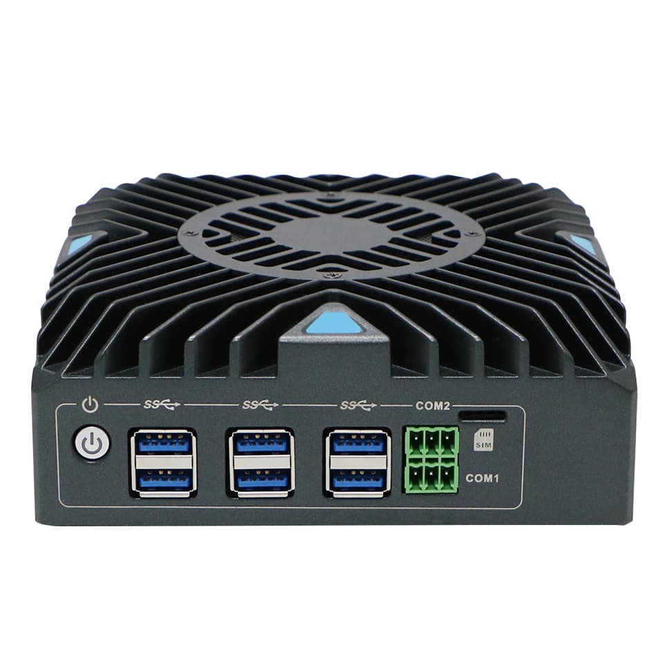 Multi-LAN Fanless Industrial Linux Computer Intel 10th Gen i7 RAID 0/1 Data Redundancy Compact AGV PC
