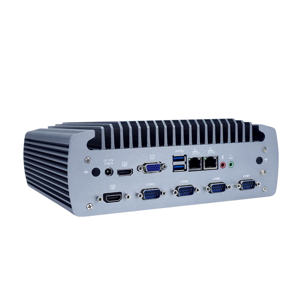 custom Fanless Industrial Desktop PC 6 COM Ports Dual HDMI Intel 8th Gen Core i7 online