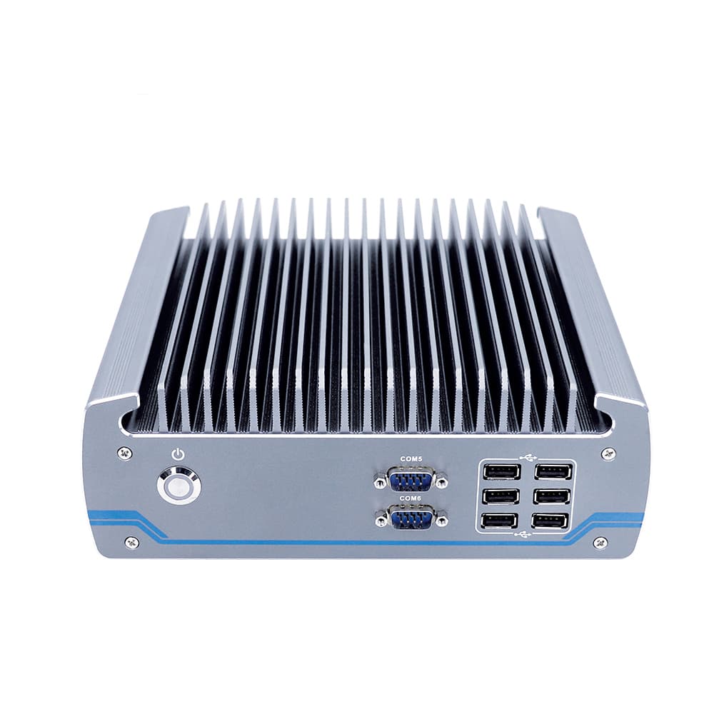 Fanless Industrial Desktop PC 6 COM Ports Dual HDMI Intel 8th Gen Core i7