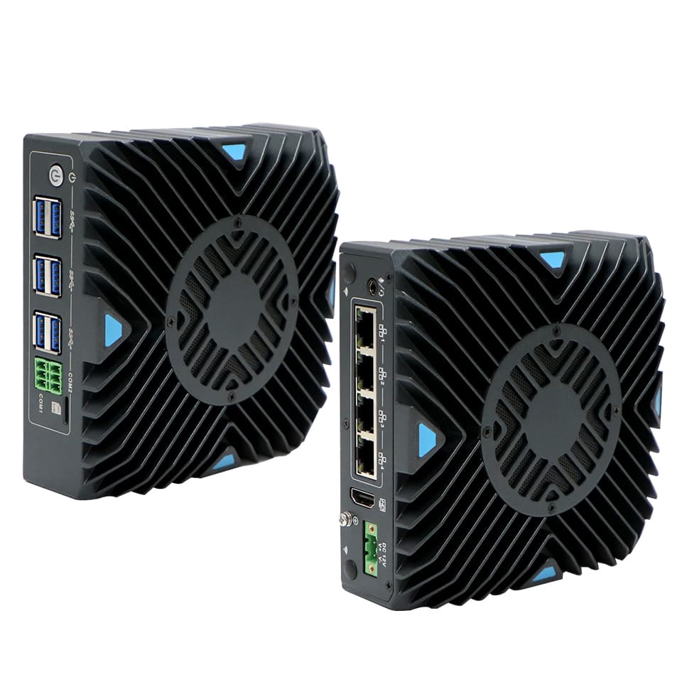 Multi-LAN Fanless Industrial Linux Computer Intel 10th Gen i7 RAID 0/1 Data Redundancy Compact AGV PC