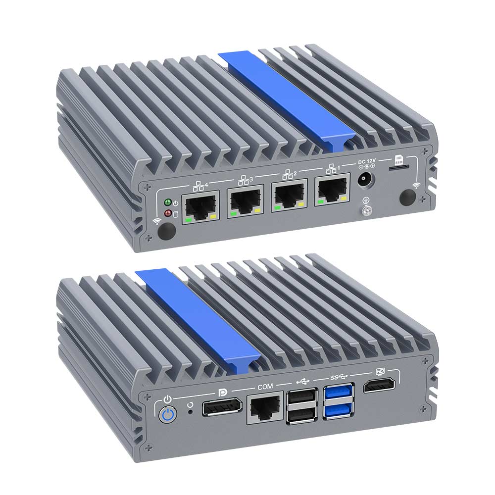 custom 2.5G Quad LAN Small Industrial Computer Intel 12th Gen Fanless Design 4K Dual Display online