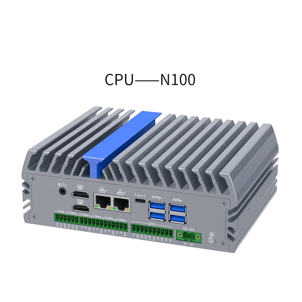 Fanless 12th Gen Intel N100 Small Industrial PC DDR5 4800MHz Triple Display