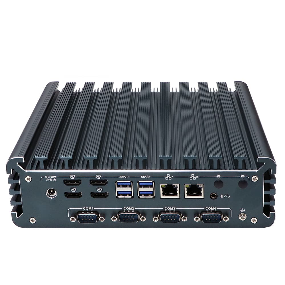 Fanless Quad HDMI Display i7 Industrial PC Alder Lake i7-1355U Rugged Desktop Computer with 4*USB3.0