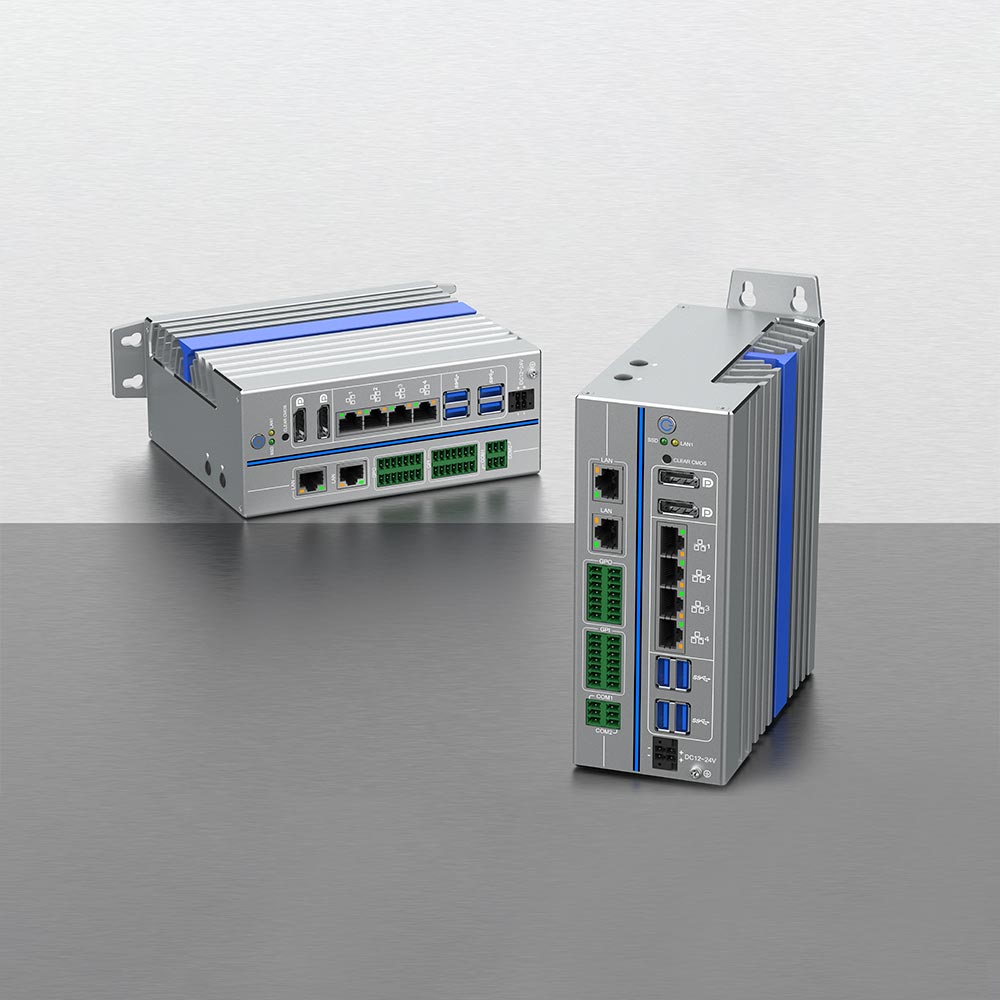 DDR5 4800MHz Core i7 Industrial Mini PC Book Type Fanless Design Quad LAN vPro Gateway