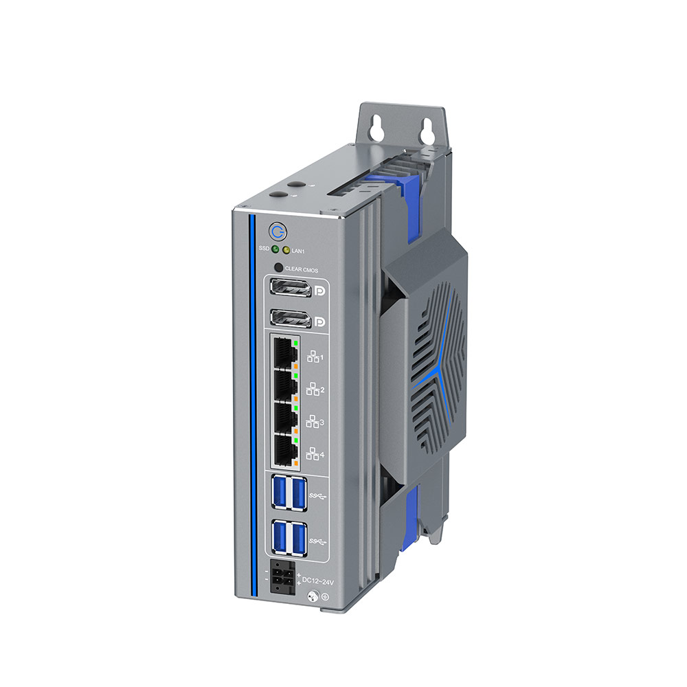 DDR5 4800MHz Core i7 Industrial Mini PC Book Type Fanless Design Quad LAN vPro Gateway