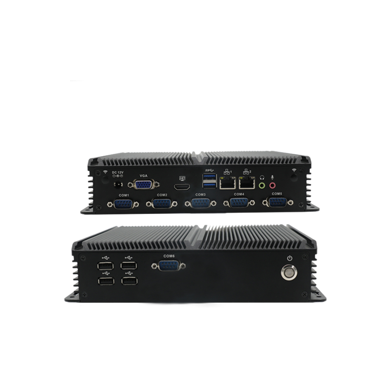 Intel J4125 Quad Core Fanless Industrial Mini PC High-Performance Embedded Computer Rugged 6 COM Automation Gateway