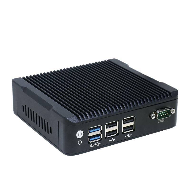 4K Triple Display Industrial Mini PC Fanless Intel Pentium J3710 Embedded Computer Rugged Dual LAN Gateway