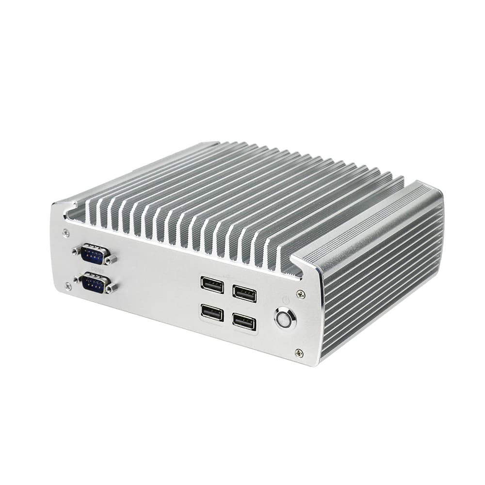 6 COM Ports Fanless Industrial Mini PC Intel J1900 Quad Core Embedded PC Dual LAN Rugged Gateway