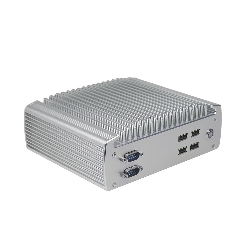 6 COM Ports Fanless Industrial Mini PC Intel J1900 Quad Core Embedded PC Dual LAN Rugged Gateway