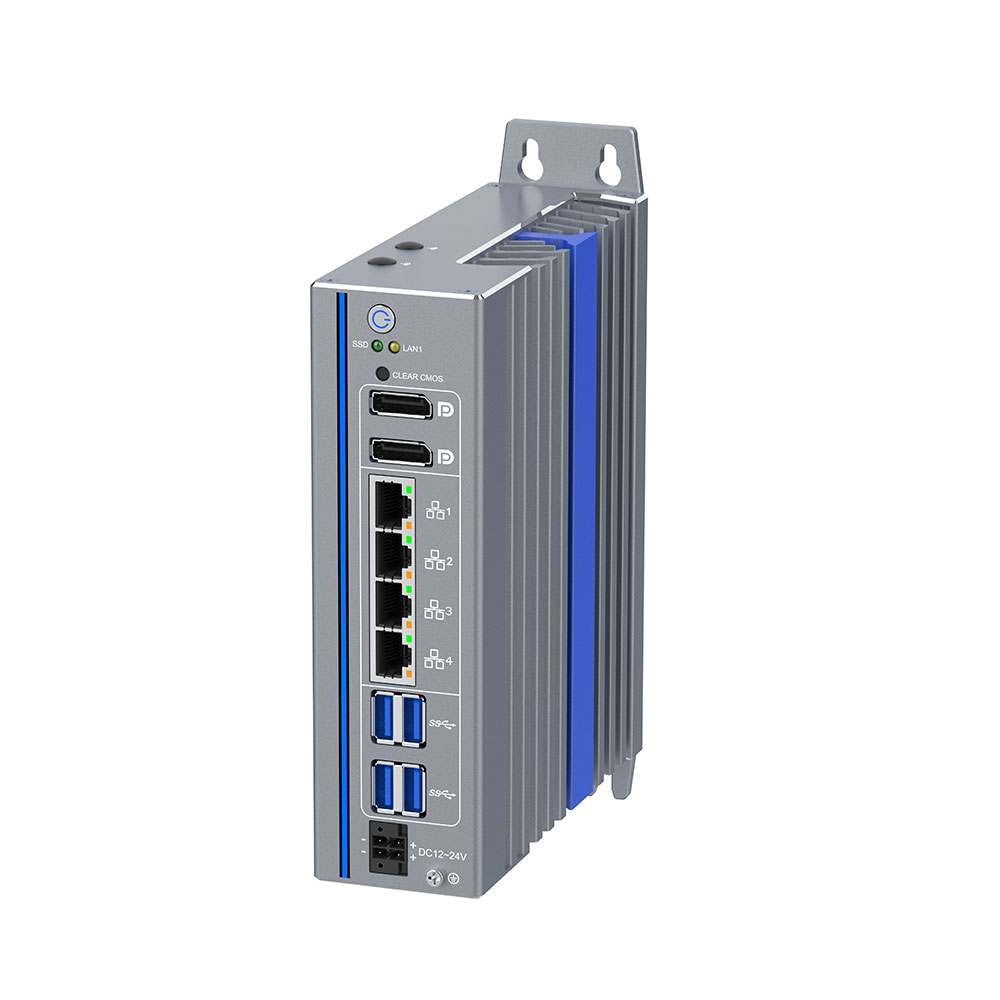 DDR5 4800MHz Core i7 Industrial Mini PC Book Type Fanless Design Quad LAN vPro Gateway