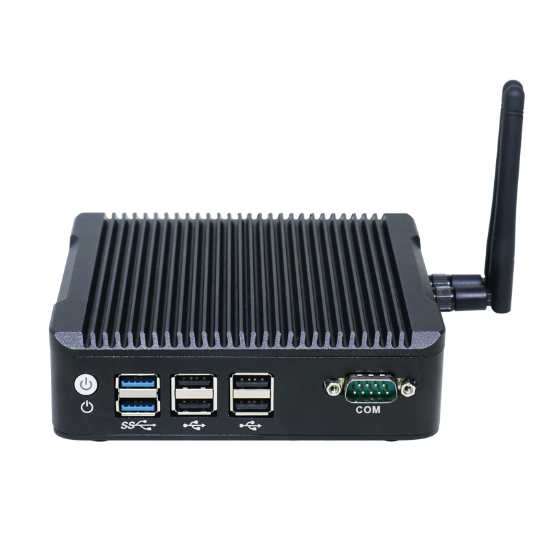 4K Triple Display Industrial Mini PC Fanless Intel Pentium J3710 Embedded Computer Rugged Dual LAN Gateway