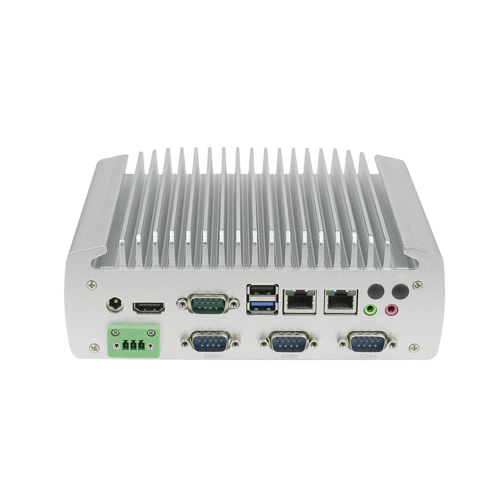 6 COM Ports Fanless Industrial Mini PC Intel J1900 Quad Core Embedded PC Dual LAN Rugged Gateway